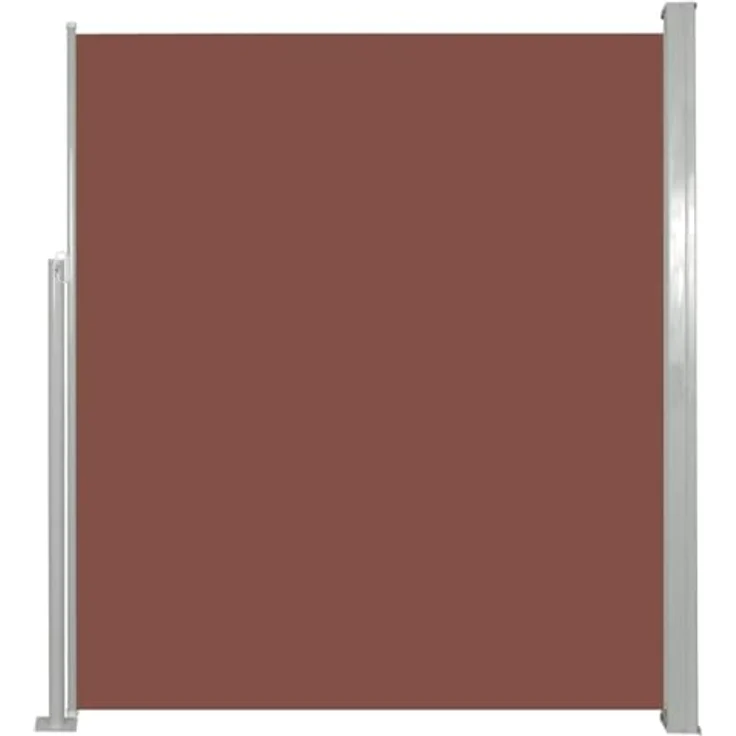 vidaXL Seitenmarkise, einziehbar bis 300 cm, UV-beständig, Grüngrau/Braun – Bild 1