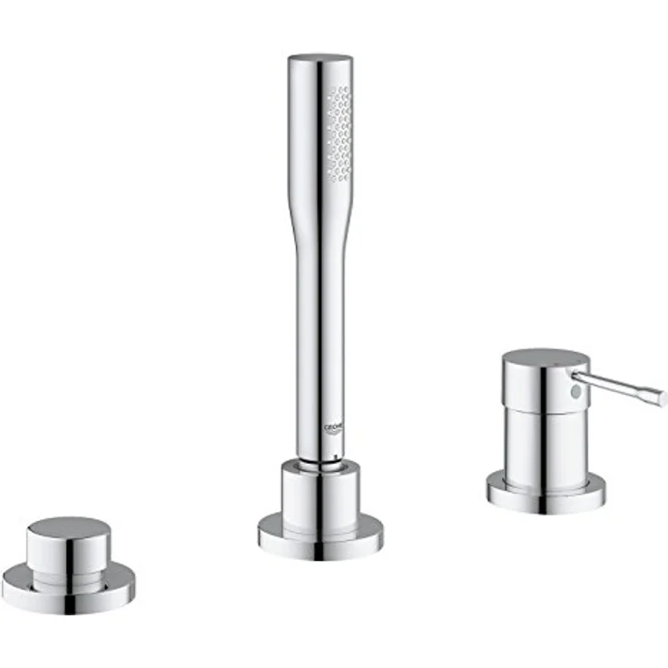 GROHE Essence Badewannenarmatur 3-Loch Komplettset mit Mischer, Duschkopf, 2m Duschschlauch, Umstellung Wanne/Brause, langlebige Oberfläche, Temperaturbegrenzer, chrom, 19976001 – Bild 1