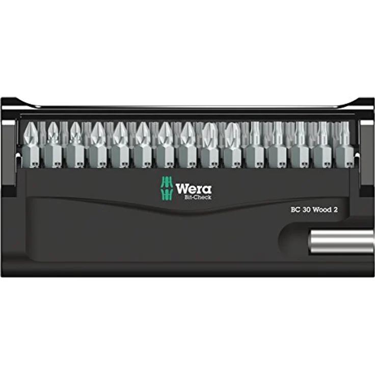 Wera Bit-Check 30 Wood 2 05057432001, 30-teiliges Bit-Set mit Kreuzschlitz Phillips, Kreuzschlitz Pozidriv und Innen-TORX, inklusive Universalhalter mit Edelstahlhülse und starkem Magnet – Bild 6