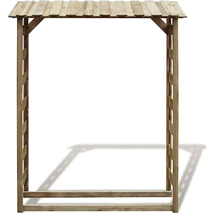 vidaXL Kiefer KDI Brennholzregal 150x44x176 cm Kaminholzregal Holzunterstand – Bild 2