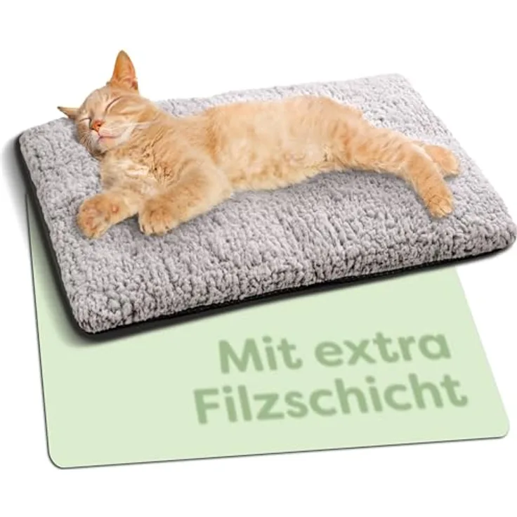 Selbstheizende Decke für Katzen & Hunde 60x45cm - Weich & kuschelige Katzendecke - Geräuschdämpfung - Waschbarer Bezug - Mit Rutschfester Unterseite