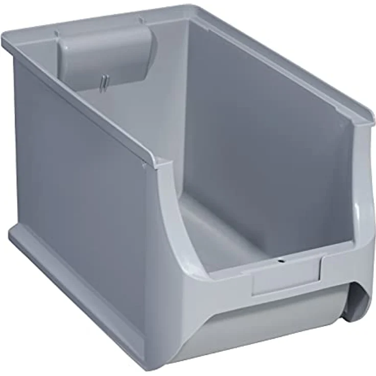 Allit 456284 ProfiPlus Box 4H, grau Stapelsichtbox, PP TÜV/GS, V: 9,8 L,Lagersichtbox, Sichtbox, Lagerbox, stapelbar – Bild 1