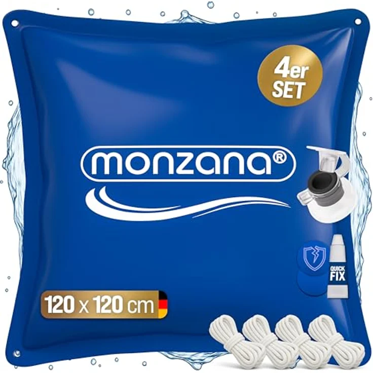 Monzana Poolkissen bis -20°C Winter XL Luftkissen XXL inkl. Seil PVC Doppelnaht Sicherheitsventil Ösen Pool Abdeckung Überwinterung – Bild 2