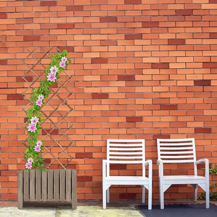 Relaxdays Rankgitter ausziehbar, 3er Set, Rankhilfe Kletterpflanzen, 180x90 cm, Garten, Balkon, Terrasse, Holz, Natur – Bild 2