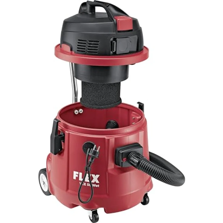 FLEX VCE 50 WET, Nasssauger mit integrierter Wasserpumpe, 50 L Behältervolumen, 1300 W, 4200 l/min, 23.000 Pa Unterdruck, 7,5 m Kabellänge – Bild 4