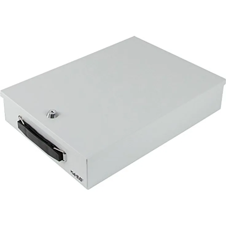 HMF 141-07 Abschließbare Dokumentenkassette | 37,5 x 26,5 x 8 cm | DIN A4 | Lichtgrau