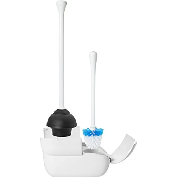 OXO Good Grips Hideaway WC-Bürste und Kolben, Weiß