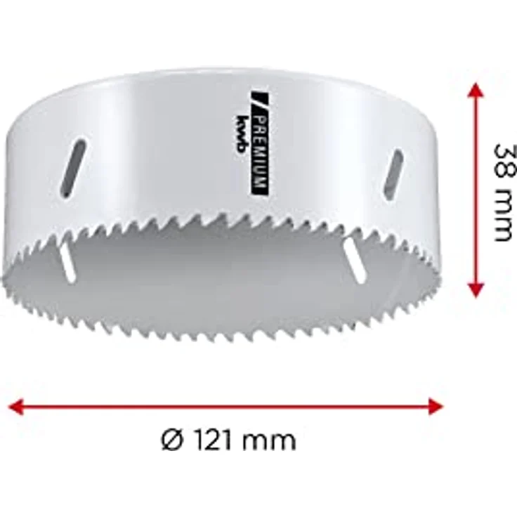 kwb Ø 121 mm Lochsäge HSS-Bi-Metall 598121 (Vario-Zahnung, 8% Cobalt, hohe Rundlaufgenauigkeit) – Bild 5
