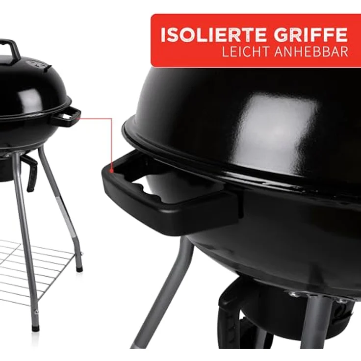 BBQ Collection Kugelgrill - Holzkohlegrill mit ein Lufteinlass im Deckel - Aschebehälter - 45cm - 83cm Höhe – Bild 12