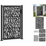 vidaXL Gartentor Schwarz 105x155 cm Stahl Spurendesign Metall Abschließbar & Wetterfest