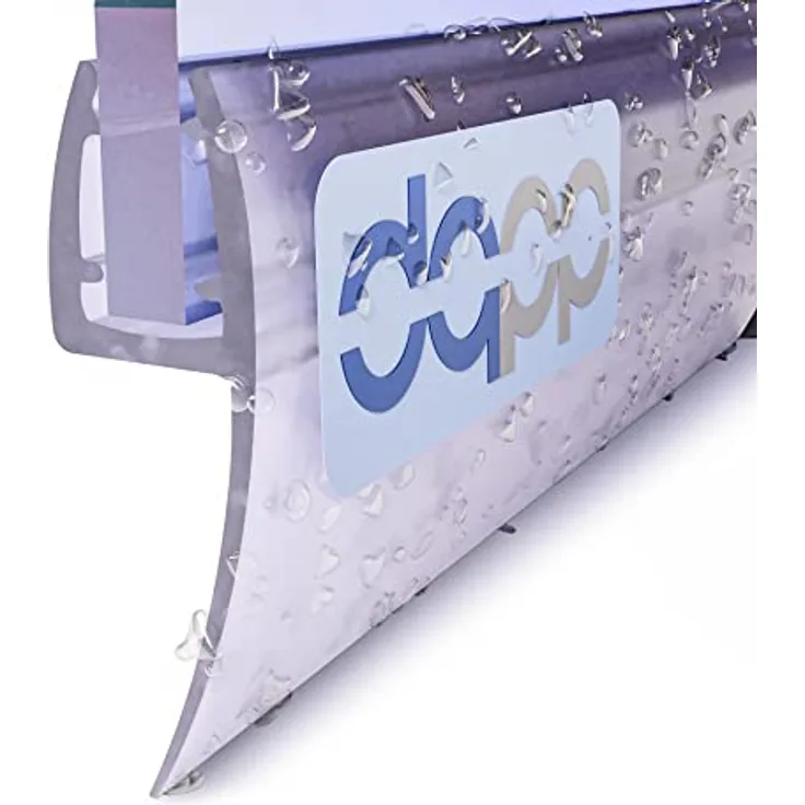 DQ-PP Duschdichtung 80cm, Dichtung für 3,5mm – 5mm Glastürstärke, Wasserablaufprofil, transparent