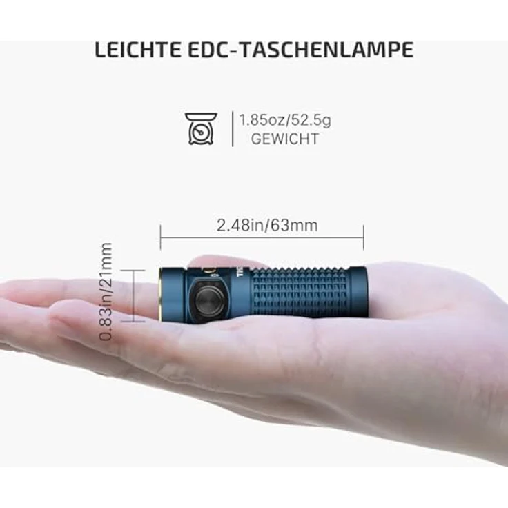 OLIGHT Baton 4 Kit, LED Taschenlampe aufladbar mit dimmbarem Ladecase, 1300 Lumen, 170m Leuchtweite, IPX8 wasserdicht, bis zu 190 Tagen Laufzeit – Bild 3