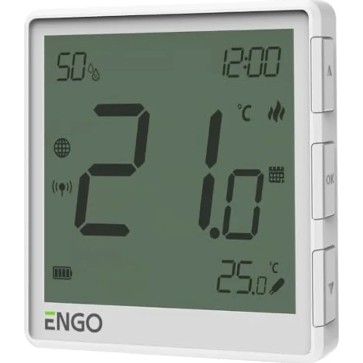 ENGO E-ONE Wireless Smart Thermostat, WiFi programmierbar, ZigBee 3.0, Fußbodenheizung, Alexa-kompatibel, Weiß EONE-BATW