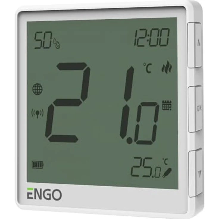 ENGO E-ONE Wireless Smart Thermostat, WiFi programmierbar, ZigBee 3.0, Fußbodenheizung, Alexa-kompatibel, Weiß EONE-BATW – Bild 1