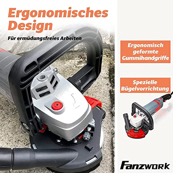 FANZTOOL Betonschleifer Set mit Diamantschleiftopf und Premium Absaughaube 1500W-125mmund – Bild 5