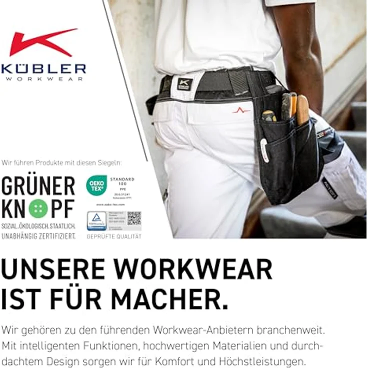 KÜBLER Workwear Holstertasche Paar, Gürteltasche aus Cordura® mit großem Hauptfach für Werkzeuge, Oeko-TEX® zertifiziert, universelle Passform für Industrie & Handwerk – Bild 2
