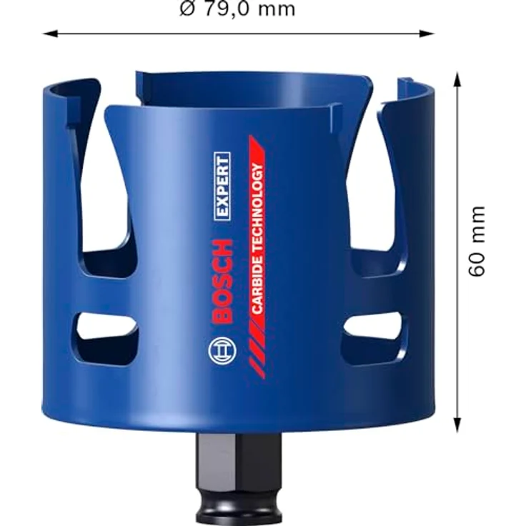 Bosch EXPERT Construction Material PC Plus Lochsäge, Ø 79 mm für Weichholz und Grobspanplatte, überragende Lebensdauer dank Carbide Technology – Bild 3