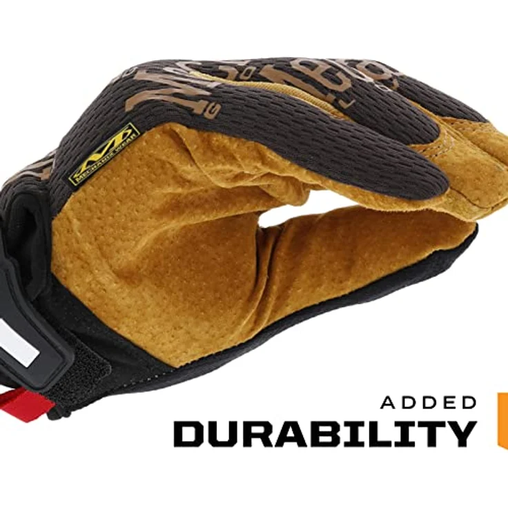 Mechanix Wear Original Lederhandschuhe, Arbeitshandschuhe mit TPR-Abschluss und Durahide-Verstärkungen, XXL, braun/schwarz – Bild 3