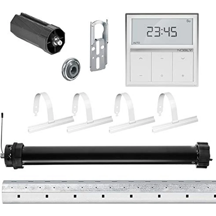 NOBILY Rolladen-Komplett-Set PR5 20/15-60, mechanischer Funk Maxi-Rolladenmotor 20Nm mit Wandsender und Mechanik-Set, für 60mm Achtkantwelle, Gesamtlänge bis 1,50 Meter – Bild 2