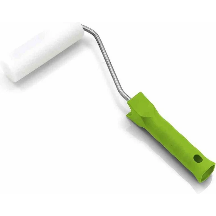 Nölle Lackierwalze fein 10 cm, Komplettroller mit hochwertigem Polyurethanschaum, Ø 35 mm, Steckbügel-System 6 mm