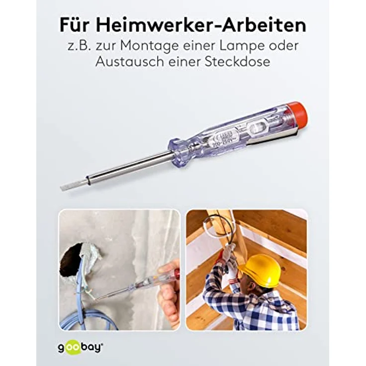 Fixpoint 77000 Spannungsprüfer, 1-phasiger Schraubendreher für 200V bis 250V, isolierter Schaft, 60mm Klingenbreite mit Taschenclip – Bild 5