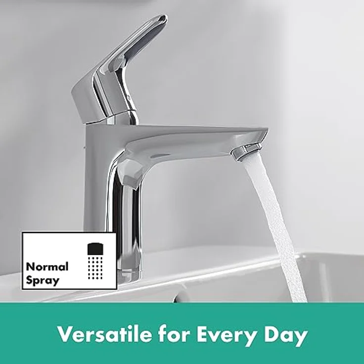 hansgrohe Focus 100 Waschtischarmatur, ComfortZone 100, Normalstrahl, Ausladung 119 mm, Artikelnummer 31621000 – Bild 3