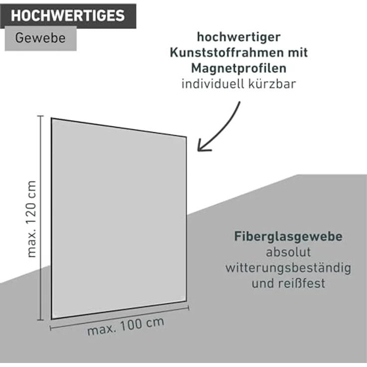 Windhager Insektenschutz-Fensterrahmen, BxH: 100x120 cm, umweltschonend und pestizidfrei, weiß – Bild 3