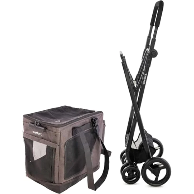 CARLETT Cube P Ruby, 3-in-1 Transporttasche für Tiere, wasserdicht, mit Sicherheitsbremse und 360° drehbaren Rädern, rot – Bild 3