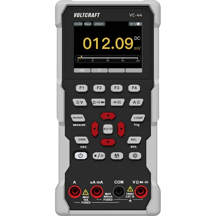 VOLTCRAFT VC-44 Hand-Multimeter und 1 Kanal Oszilloskop digital, CAT III 1000V, 20.000 Counts, True RMS, automatische Signalanalyse