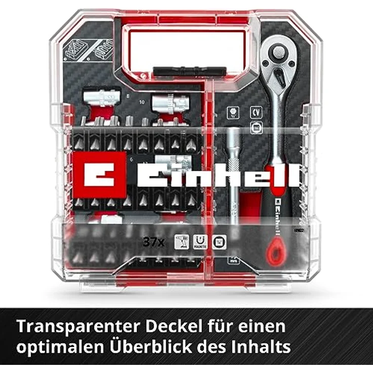 Einhell Bit-Set L-CASE, 37-tlg. Bit- und Ratschen-Set mit 25-mm-Bits, 72-Zahn-Umschaltknarre und praktischer Aufbewahrungsbox – Bild 10