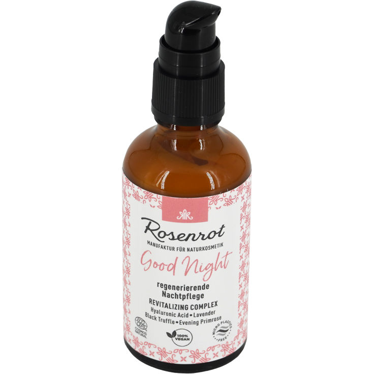 Rosenrot Good Night Nachtcreme – Regenerierende Nachtpflege mit Vanilleduft, für alle Hauttypen, spendet intensive Feuchtigkeit 50 ml