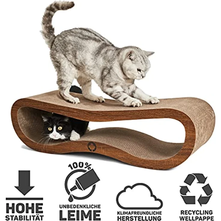 CanadianCat Company | Kratzbrett Orbit | walnussbraun | Kratzmöbel, Lounge für Katzen | Kratzpappe + Katzenminze | ca. 84 x 24 x 23cm – Bild 3