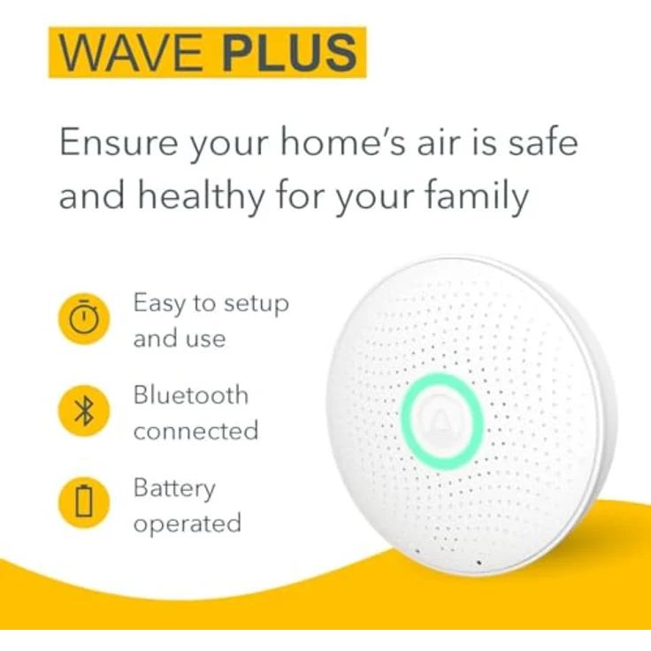 AIRTHINGS Wave Plus Innenraumluft und Radon Messgerät mit Appsteuerung und Luftqualitätsmonitor – Bild 4