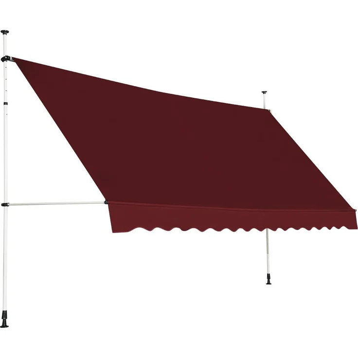 Northix Ausziehbare Balkonmarkise, 400 cm, UV-beständig, höhenverstellbar von 200 bis 300 cm, Rot