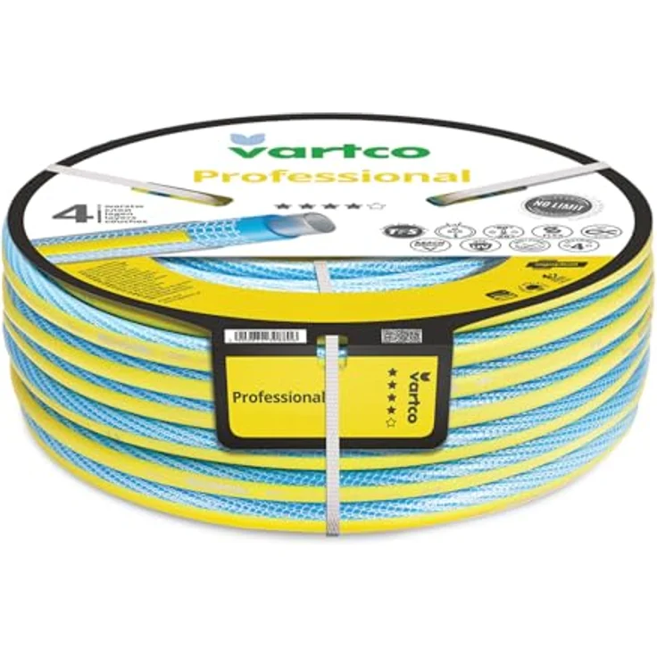 Vartco Professional 4-lagiger Flexibler Gartenschlauch, UV-beständig, 25 Bar, No Twist System, 3/4" 20m – Bild 1