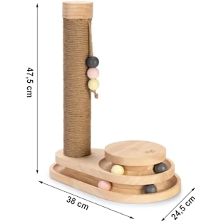Designed By Lotte Kratzbaum Inez Holz braun mit Spielbällen und Jute Seil – Bild 2