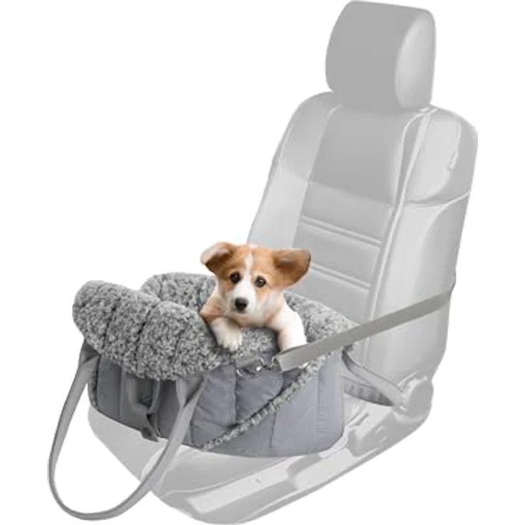 DOGGY Hundetasche, Tragetuch, Tragetasche, Transportbox, Höhenverstellbar, Reise, 38x24x28 cm, Asche – Bild 5