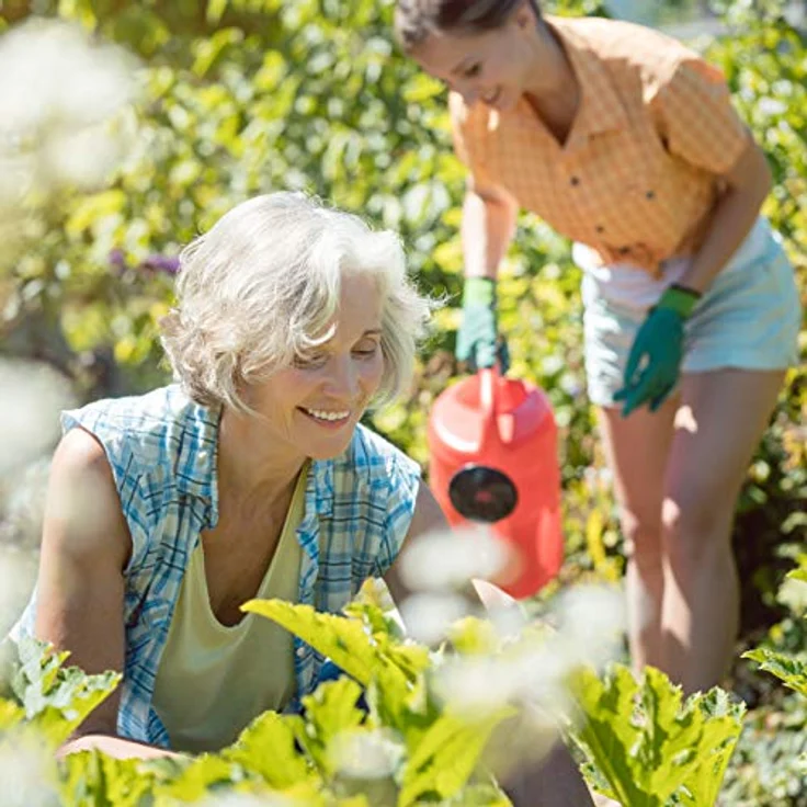 relaxdays Gartenhacke Gartenwerkzeug Set 4-teilig, ergonomische Griffe, Aufhängung, 460 g, Eisen-Kunststoff, bunt – Bild 7