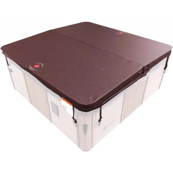 CANADIAN SPA CO. Poolabdeckung eckig, 218x218 cm, braun, Isolierabdeckung für Whirlpool, Abdeckung für Pool wasserdicht und UV-beständig – Bild 1