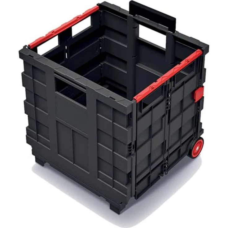 Kistenberg zusammenklappbarer Transportwagen Cart, Tragfähigkeit bis zu 25 kg, wetterfester Kunststoff, Teleskopgriff aus Aluminium – Bild 5