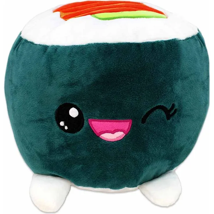 BEMIRO Tierkuscheltier Plüsch Maki Sushi mit Lachs - ca. 20 cm, niedlicher Begleiter mit japanischem Flair