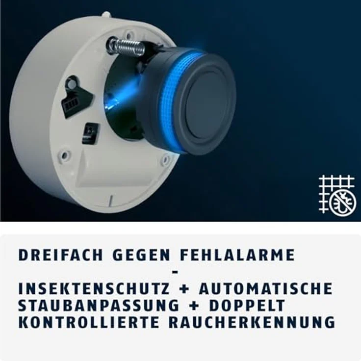 ABUS Prefira Mini, Q-Label zertifizierter Mini-Rauchmelder mit 10-Jahres-Batterie, Fehlalarmreduzierung und Magnethalterung – Bild 4