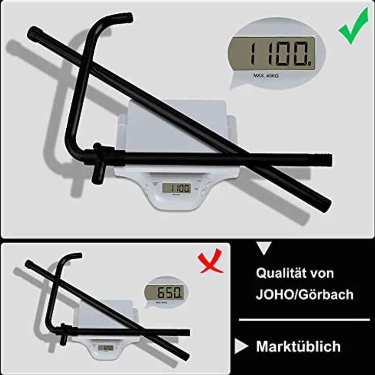 JOHO Edelstahl Duschsystem mit 20 cm Regendusche, Hochwertige Handbrause mit 3 Strahlarten, Schwarz – Bild 4