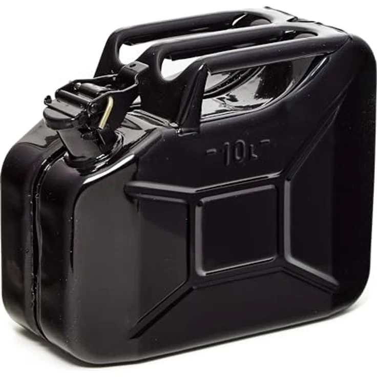 BW® Benzinkanister Metall 10L, schwarzer Kraftstoffkanister RAL 9005, TÜV-geprüft, UN-zugelassen, 0,9mm Stahl für Benzin, Diesel, E10 und 2-Takt, Made in Europe – Bild 3