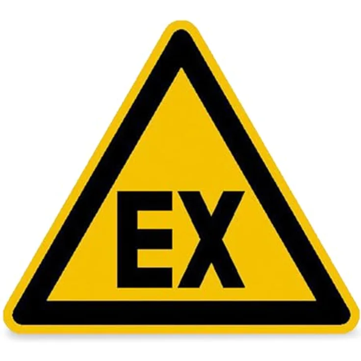 Betriebsausstattung24 Warnschild Warnung vor explosionsfähiger Atmosphäre, Aluminium geprägt, 40 cm (Dreieck) - W021, Made in Germany