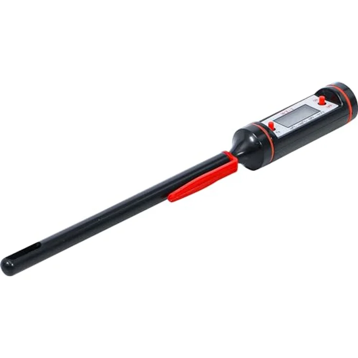 BGS TECHNIC Digital-Thermometer mit Edelstahl-Messsonde, Temperaturbereich -50 °C bis +300 °C, automatischer Abschaltung, Temperaturspeicher, Taschenclip – Bild 2