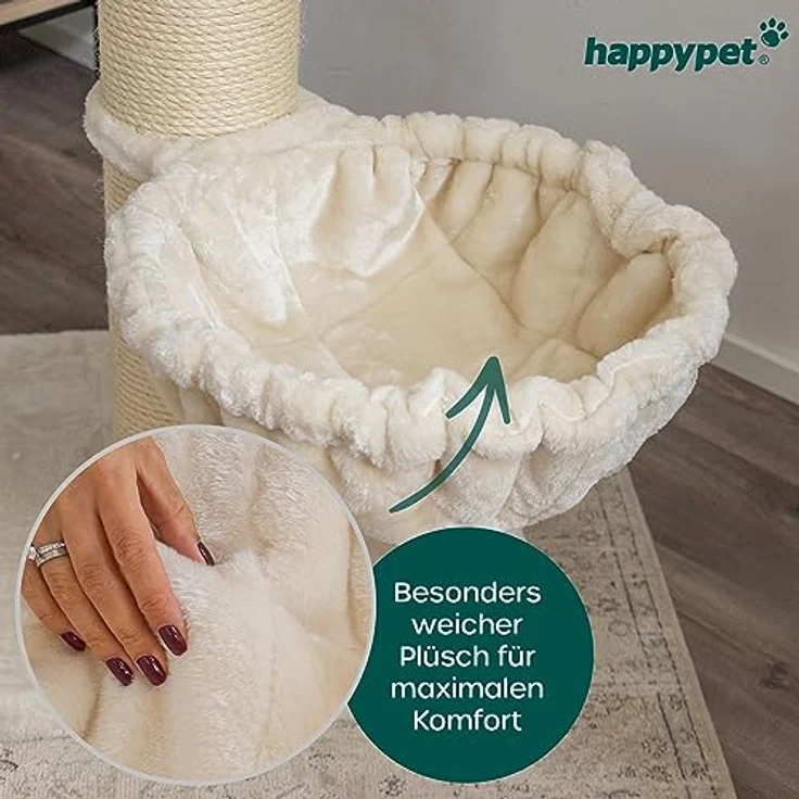 Happypet Liegemulden für XXL Kratzbaum Schlafmulde Zubehör für große Katzen (Maine Coon) Ø 45cm, Creme – Bild 3