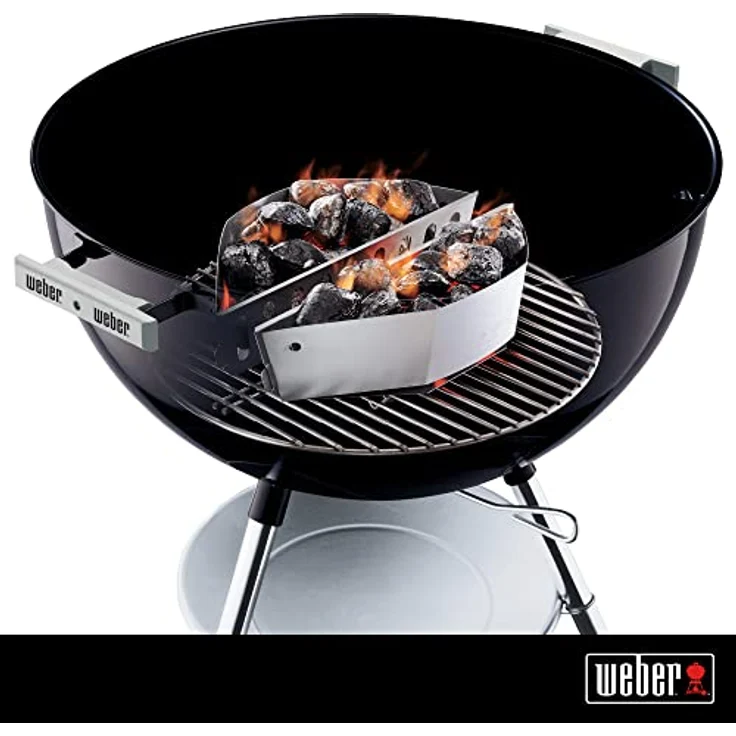 Weber Holzkohlekörbe Char-Basket, 2er Set für direkten und indirekten Grillen, Edelstahl, passend für 47, 57 und 67 cm Grills – Bild 2
