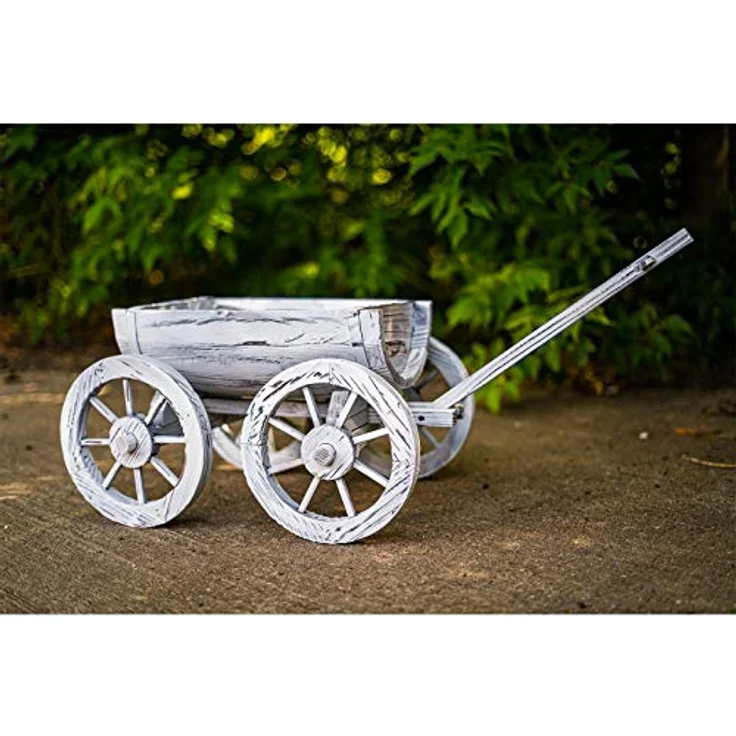 HTI-Line Dekohandwagen Sommerset, Gartendekoration, weiß, 78 cm breit, 2,5 kg leicht – Bild 2