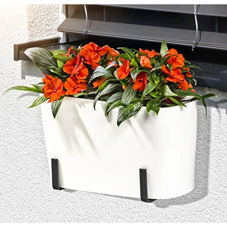 Windhager Blumenkasten-Halter zur fixen Wandbefestigung, Tragkraft 20 kg, Anthrazit 15 x 13 cm, 05815 – Bild 3